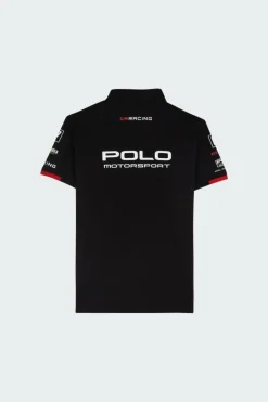 Custom Slim Fit Stretch Mesh Polo Shirt - Polo | Noir