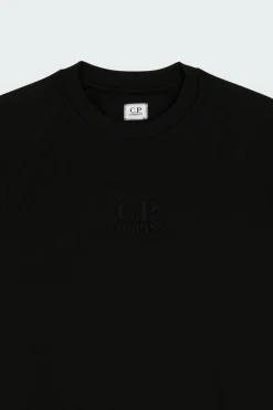 DIAGONAL RAISED FLEECE CREW NECK LOGO - Sweatshirt | Noir