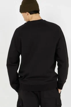 DIAGONAL RAISED FLEECE CREW NECK LOGO - Sweatshirt | Noir