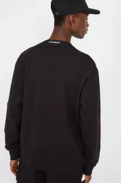 DIAGONAL RAISED FLEECE CREW NECK LENS SWEATSHIRT - Sweatshirt | Noir