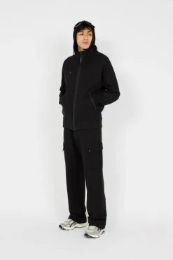 DIAGONAL RAISED FLEECE GOGGLE - Hoodie zippé | Noir