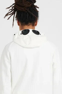 DIAGONAL RAISED FLEECE GOGGLE - Hoodie zippée | Blanc