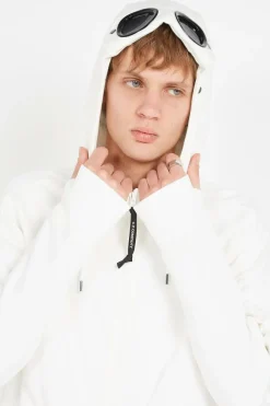 DIAGONAL RAISED FLEECE GOGGLE - Hoodie zippé | Blanc