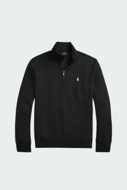 Double-Knit Quarter-Zip Pullover - Sweatshirt | Noir