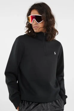 Double-Knit Quarter-Zip Pullover - Sweatshirt | Noir
