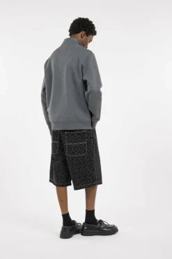 Double-Knit Quarter-Zip Pullover - Sweatshirt | Gris