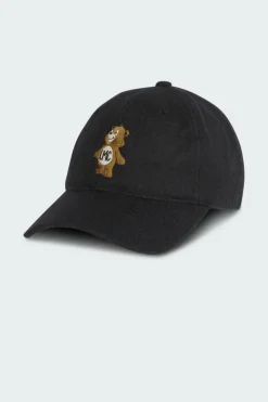 EMB BEAR WOOL 6PANEL CAP - Casquette | Noir