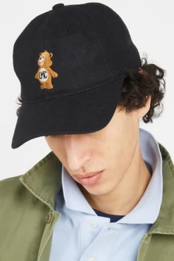 EMB BEAR WOOL 6PANEL CAP - Casquette | Noir