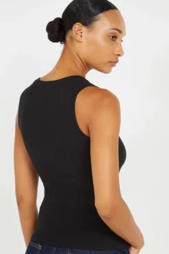 ESSENTIAL RIB TA - Top | Noir
