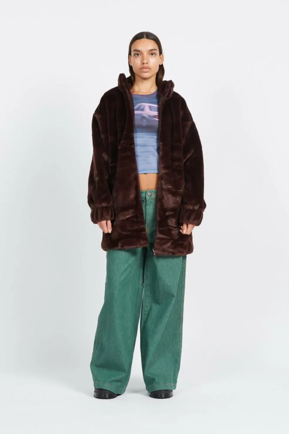 FAUX FUR JACKET - Veste | Marron