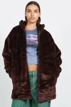 FAUX FUR JACKET - Veste | Marron