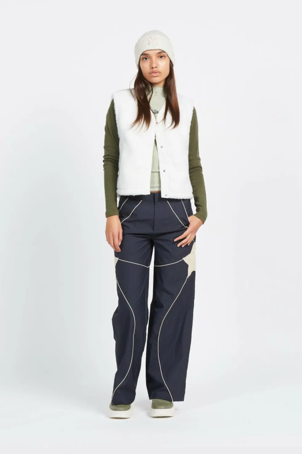 FEMALE RIB WIDE - bonnet | Beige