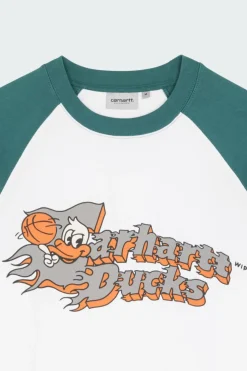 Flaming Ducks Baseball - T-shirt | Blanc