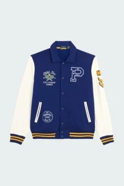 Fleece Graphic Letterman Jacket - Veste | Bleu