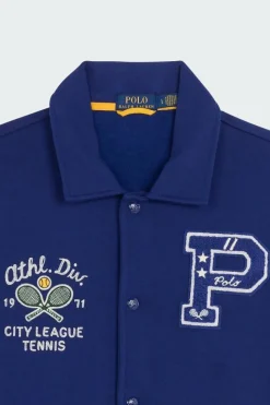 Fleece Graphic Letterman Jacket - Veste | Bleu