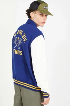 Fleece Graphic Letterman Jacket - Veste | Bleu