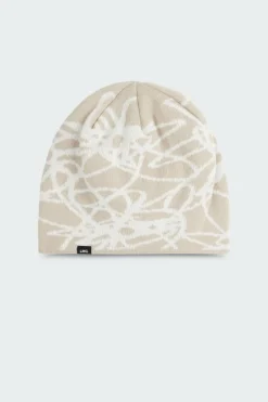 FLOWER UNCUFFED BEANIE - Bonnet | Beige