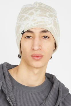 FLOWER UNCUFFED BEANIE - Bonnet | Beige