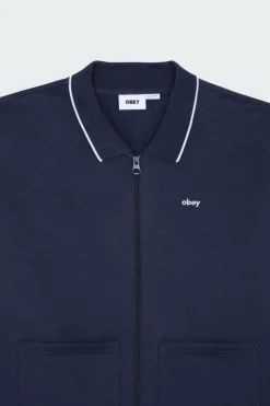 FONTANA ZIP FRONT POLO SWEATSH - Sweatshirt zippé | Bleu