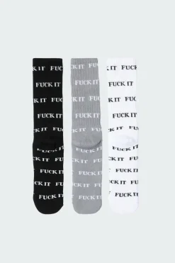 FUCK IT - Pack de 3 paires de chaussettes | Multicolore