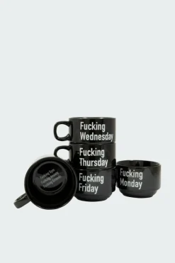 FUCKING WEEK - Set de 5 tasses | Noir