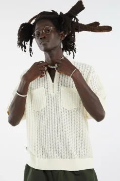 GRANT QUATER ZIP SWEATER - Pull | Beige