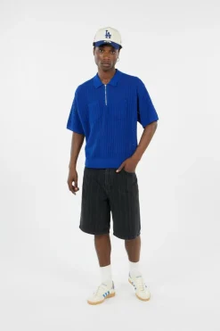 GRANT QUATER ZIP SWEATER - Pull | Bleu