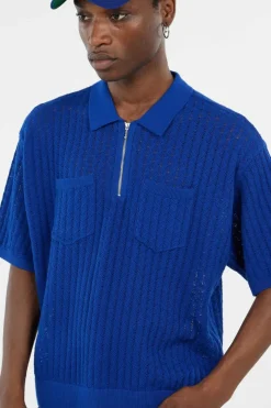 GRANT QUATER ZIP SWEATER - Pull | Bleu