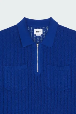GRANT QUATER ZIP SWEATER - Pull | Bleu