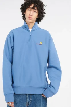 Half Zip American Script - Sweat zippé | Bleu