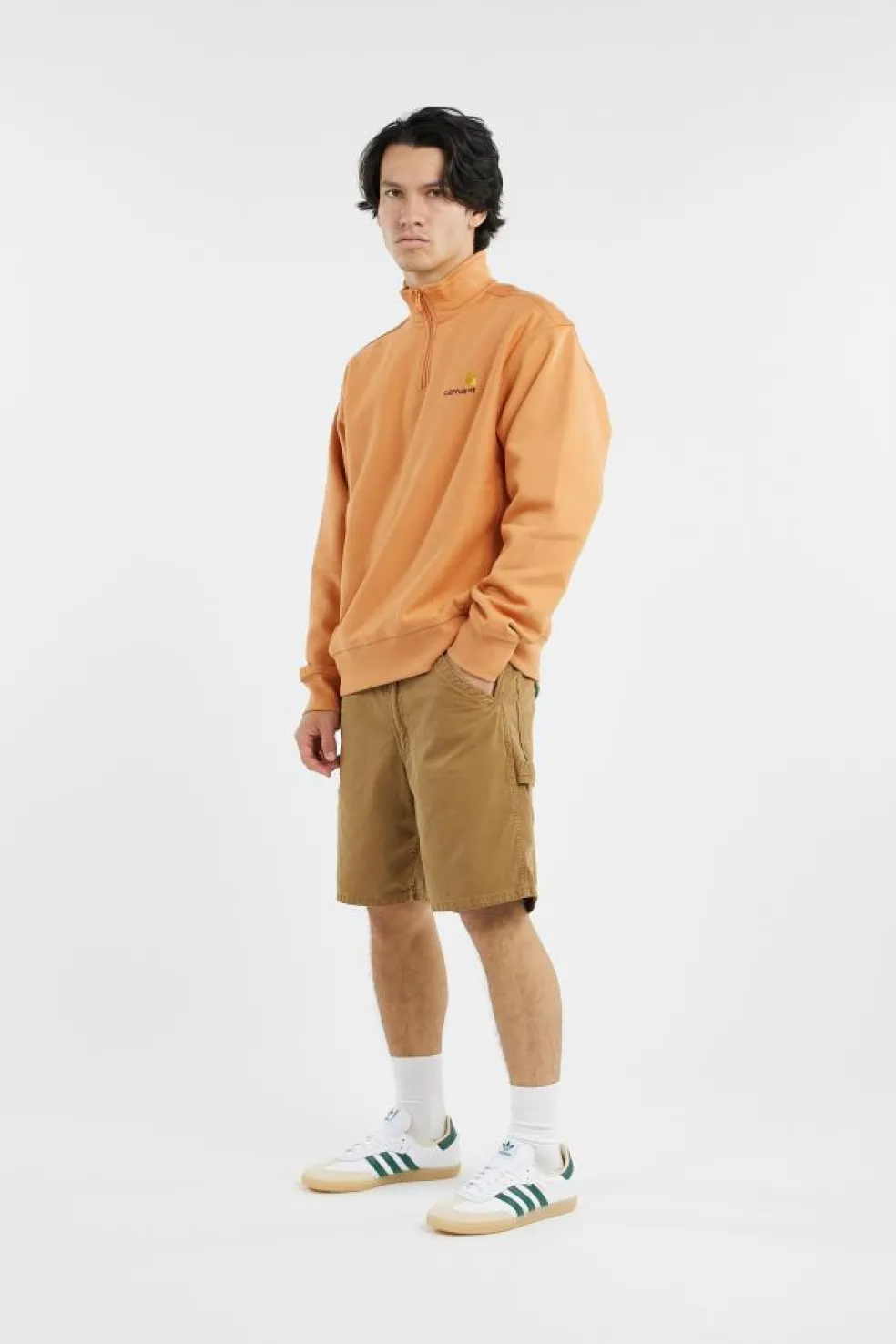 Half Zip American Script - Sweat zippé | Orange