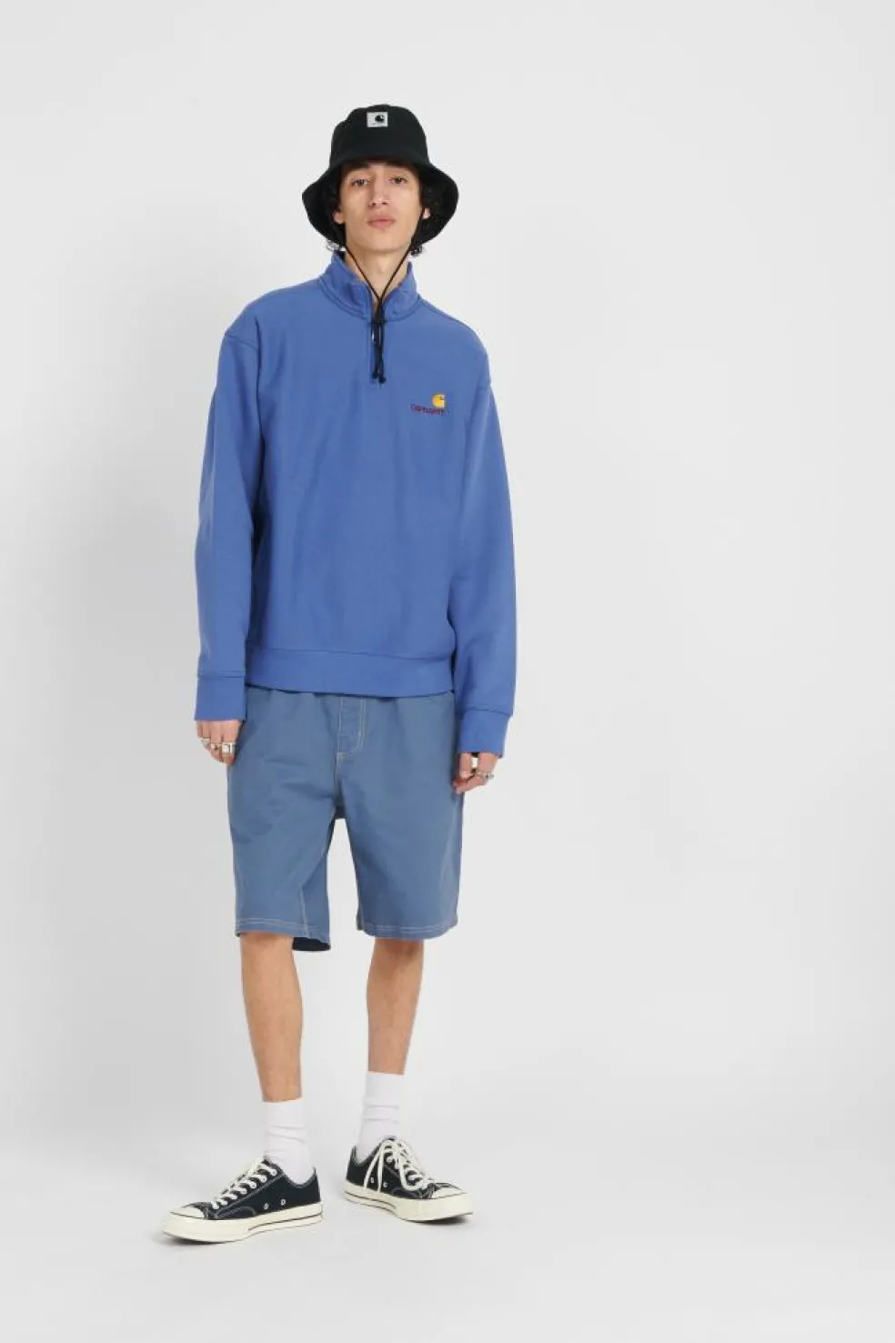 Half Zip American Script - Sweatshirt | Bleu