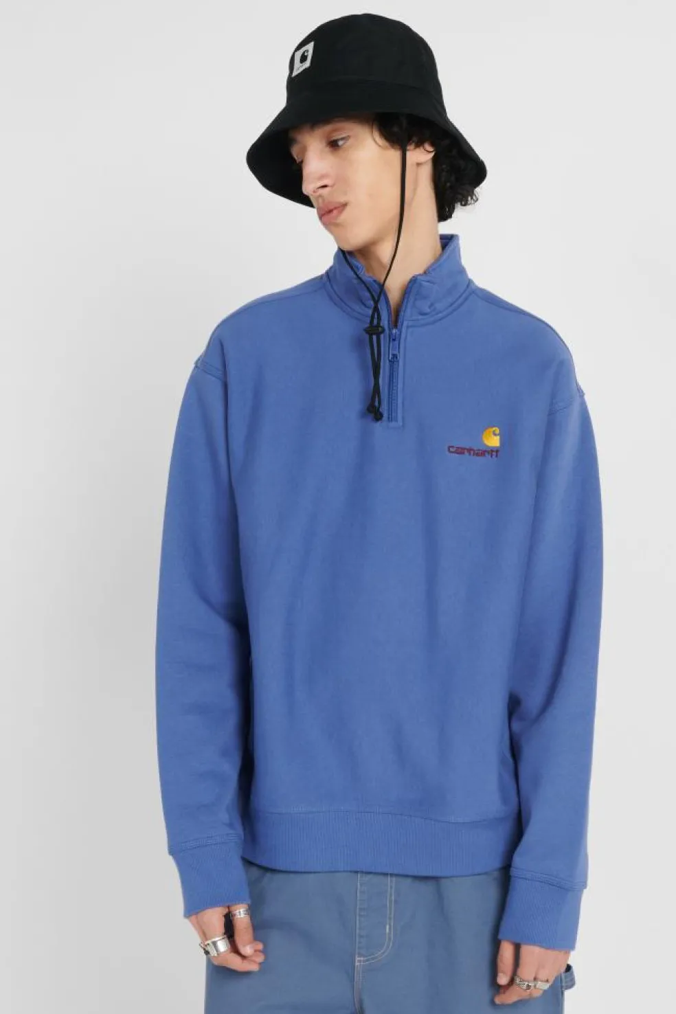 Half Zip American Script - Sweatshirt | Bleu