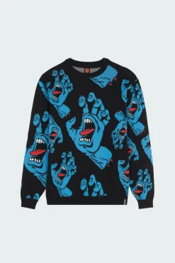 Hands All Over Knit Crew - Pull | Noir