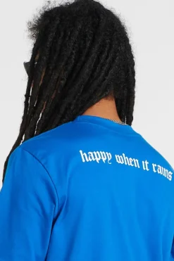 HAPPY WHEN IT RAIN - T-shirt | Bleu