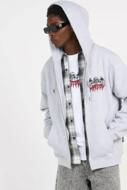 HD ZIP BONES - Hoodie zippé | Gris