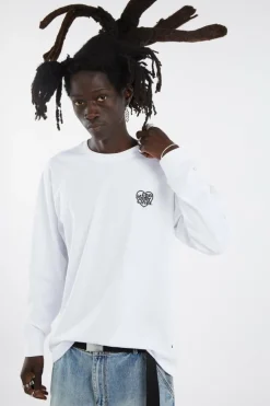 HEART GLOBE LONG SLV TEE - T-shirt | Blanc