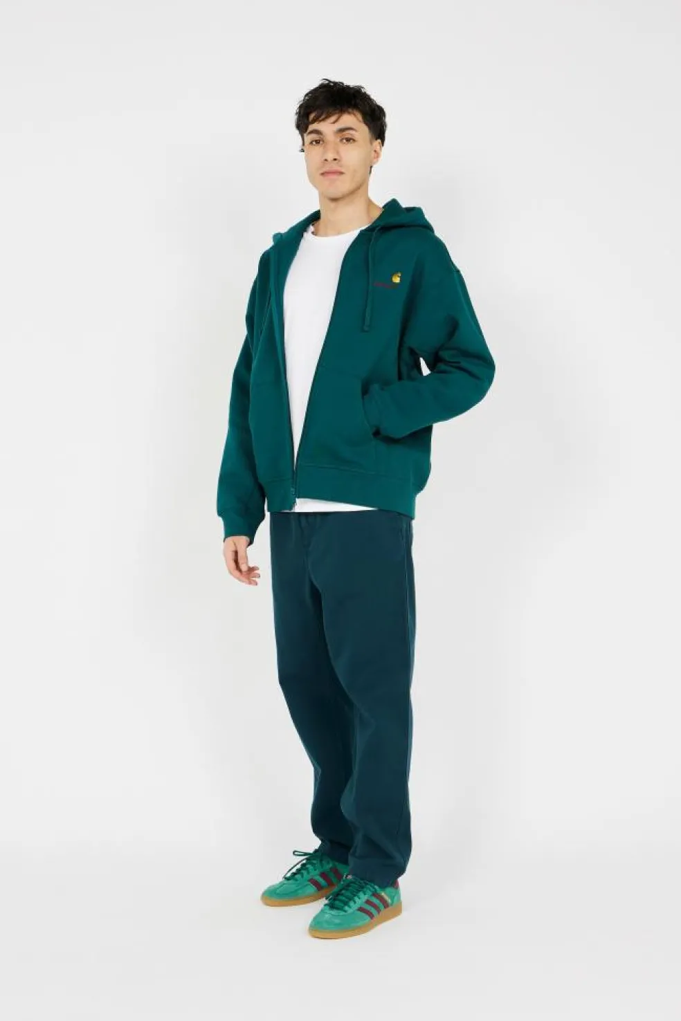 Hooded American Script - Hoodie zippé | Vert