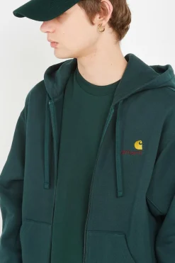 Hooded American Script - Hoodie zippé | Vert