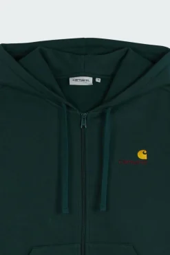 Hooded American Script - Hoodie zippé | Vert