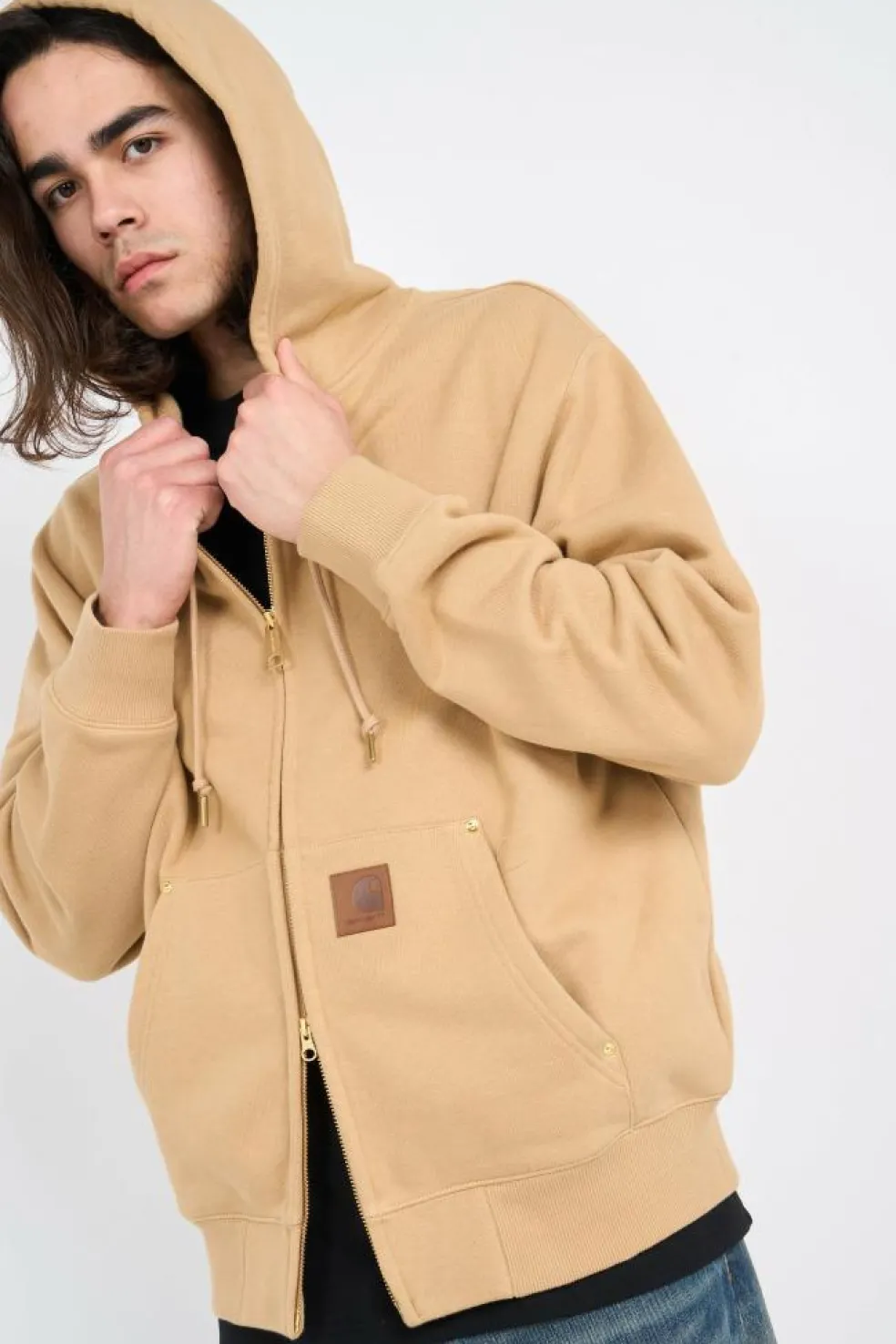 Hooded Eldon Sweat Jacket - Hoodie zippé | Beige