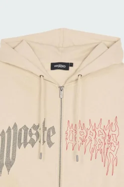 HOODIE ZIP CROWN PITCHER - Hoodie zippé | Beige