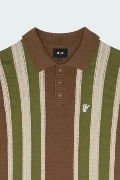HUF PULL CAMBRIDGE SWEATER - Polo | Marron