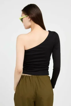 JUICY ASYMMETRIC LONG SLEEVE - Top | Noir