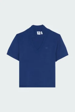 KNIT OPEN POLO - T-shirt | Bleu