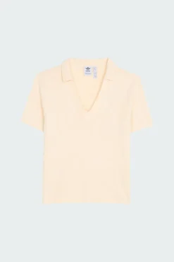 KNIT OPEN POLO - t-shirt | Beige