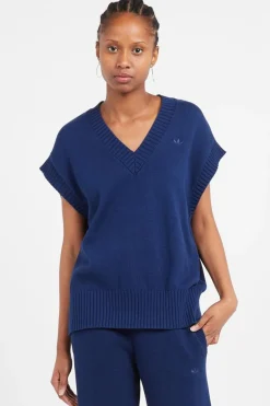 KNIT VEST - Pull | Bleu