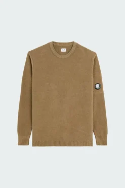KNITWEAR CREW NECK IN CHENILLE COTTON - Pull | Beige