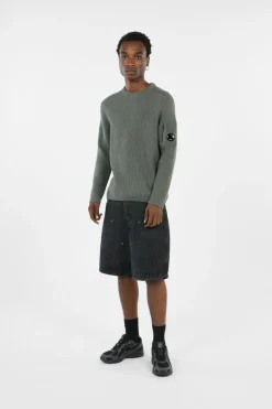 KNITWEAR CREW NECK IN FULL RIB - Pull | Gris