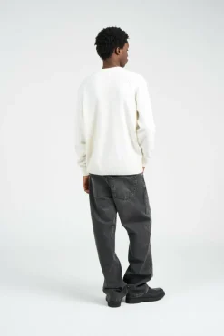 KNITWEAR CREW NECK IN LAMBSWOOL GRS - Pull | Blanc
